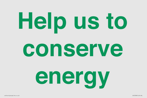 Help us to conserve energy 